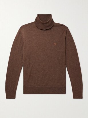 Logo-Embroidered Wool Rollneck Sweater-AA