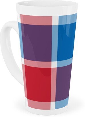 Mugs: Independence Day Plaid - Multi Tall Latte Mug, 17Oz, Multicolor