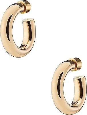 Samira Huggie Earrings in Metallic Gold