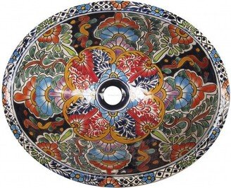 Mexican Talavera Sink Oval Drop in Handcrafted Ceramic - Abundancia