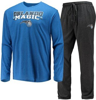 Men's Concepts Sport Black, Blue Orlando Magic Long Sleeve T-shirt and Pants Sleep Set - Black, Blue