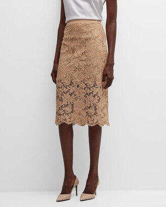 Fern Leaf Lace Midi Skirt