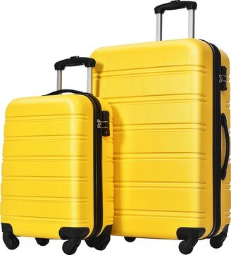 EDWINRAY 2 Piece Hardshell Luggage Set, Expandable Suitcases Set with Spinner Wheels & TSA Lock, 20