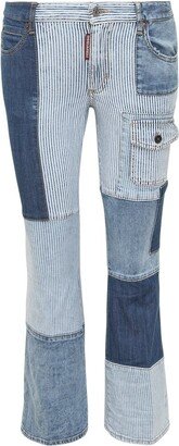 Patchwork Flared Jeans-AB