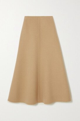 Wool And Cashmere-blend Midi Skirt - Brown