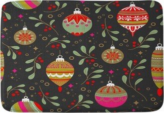 Emanuela Carratoni Christmas Vintage Ornaments Memory Foam Bath Mat