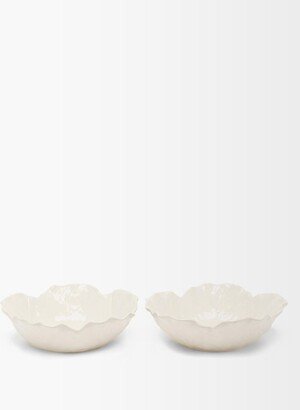 Set Of Two Cabbage Earthenware Bowls