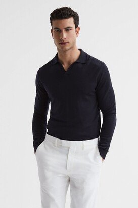 Merino Wool Open Collar Polo Shirt