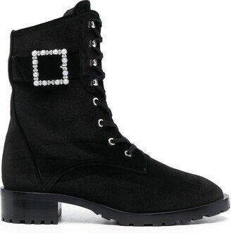 40mm Buckle-Fastening Lace-Up Boots