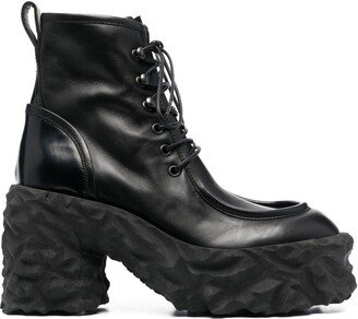 95mm Chunky Sole Lace-Up Boots