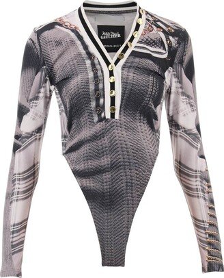 Y Project X Jean Paul Gaultier V-Neck Bodysuit-AA