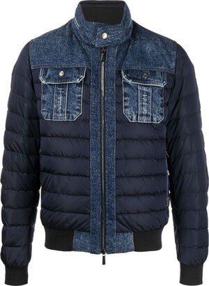 High-Neck Panelled Padded Jacket-AA