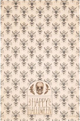 Happy Halloween Skulls Embroidered Cotton Flour Sack Kitchen Towel