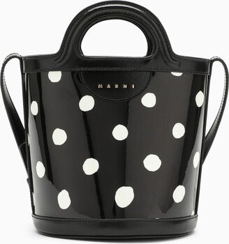 Tropicalia mini black polka dot bucket