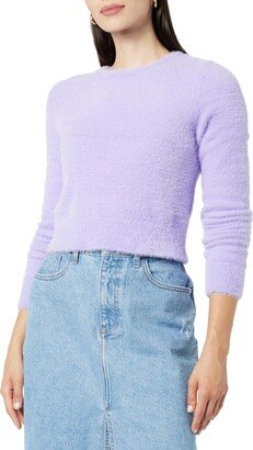 Women's Juliana Cropped Eyelash Sweater Digital Lavender