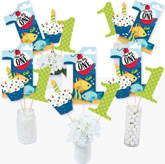 Big Dot Of Happiness 1st Birthday Reeling in the Big One - Centerpiece Sticks-Table Toppers-Set of 15