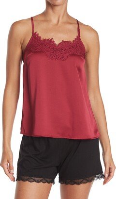 JUST ONE Woven Lace Trim Cami