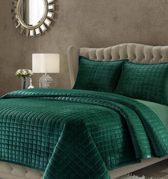 Florence Velvet Solid Oversized Queen Quilt Set