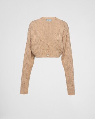 Wool And Cashmere Cardigan With Rhinestones