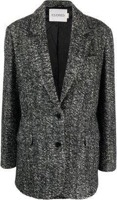 Herringbone Single-Breasted Coat-AC