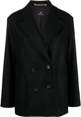 Notched-Lapels Double-Breasted Coat-AA