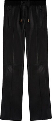 Logo-Tape Leather Track Pants