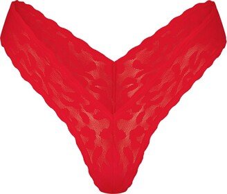 Logo Mesh Lace Micro Dipped Thong | Poppy