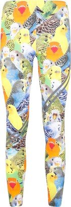 High-Waist Bird-Printed Leggings