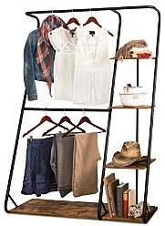 Rustic Z-Frame Wardrobe with Shelves