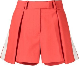 Side-Stripe Box-Pleat Shorts