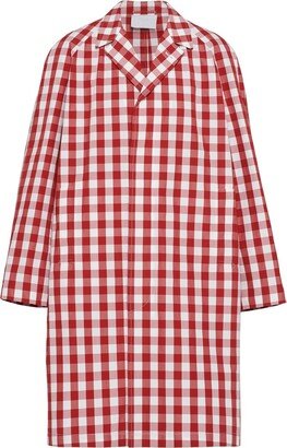 Gingham-Check Cotton Coat-AA