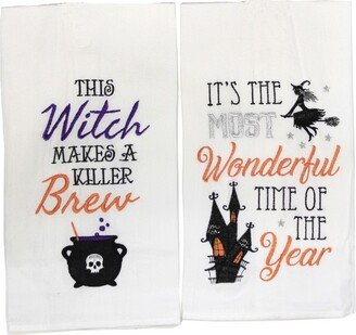 Decorative Towel Flying Witch And Her Brew Towel Kitchen Decor Halloween 86171509.10