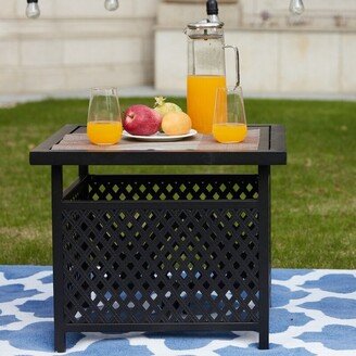 PATIO FESTIVAL Square Metal Outdoor Side Table