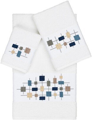 Khloe 3-Piece Embellished Towel Set - White