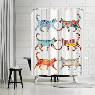 71 x 74 Shower Curtain, Cat Collection by Cat Coquillette