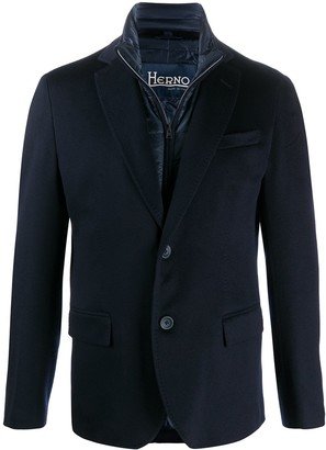 Padded-Detail Single-Breasted Blazer