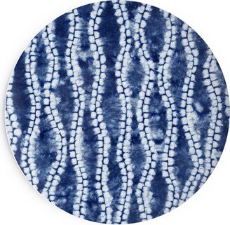 Salad Plates: Shibori Ripples - Blue Salad Plate, Blue