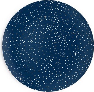 Salad Plates: Tiny Stars In Space - Dark Blue Salad Plate, Blue