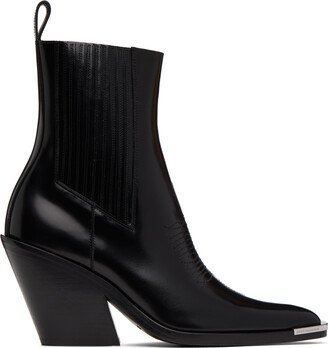 Rabanne Black Santiag Heel Chelsea Boots