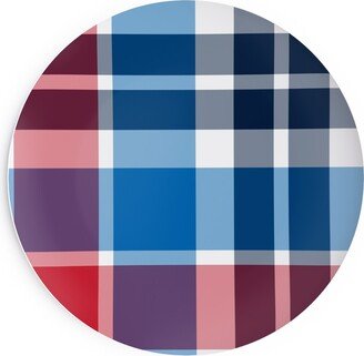 Salad Plates: Independence Day Plaid - Multi Salad Plate, Multicolor