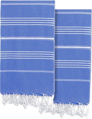 Set Of 2 Lucky Turkish Cotton Pestemal Beach Towels-AG