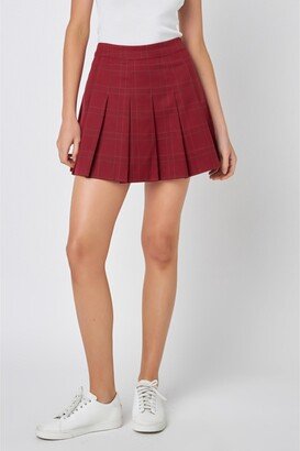 Women's Pleated Check Skort