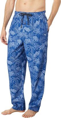 Flannel Pajama Pants (Textured Leaves) Men's Pajama