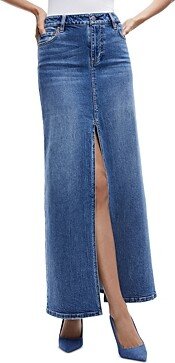 Rye High Waist Denim Maxi Skirt