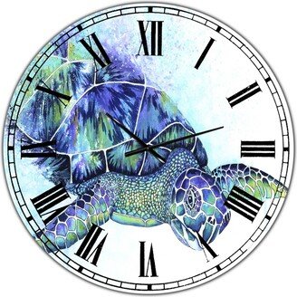 Designart Sea Turtle Oversized Cottage Wall Clock - 36 x 36