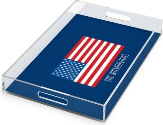 American Flag Lucite Serving Tray - 17