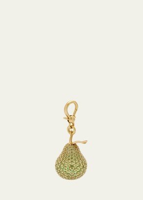 Yellow Gold Pear Charm with Tsavorite