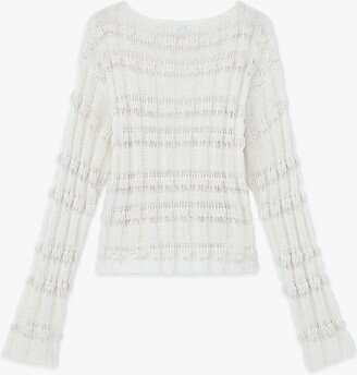 Plus Size Cotton Silk Wool Boucle Sweater