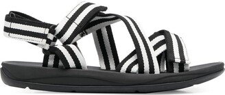 Match striped sandals