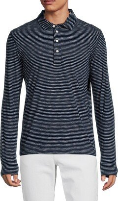 Long Sleeve Striped Polo